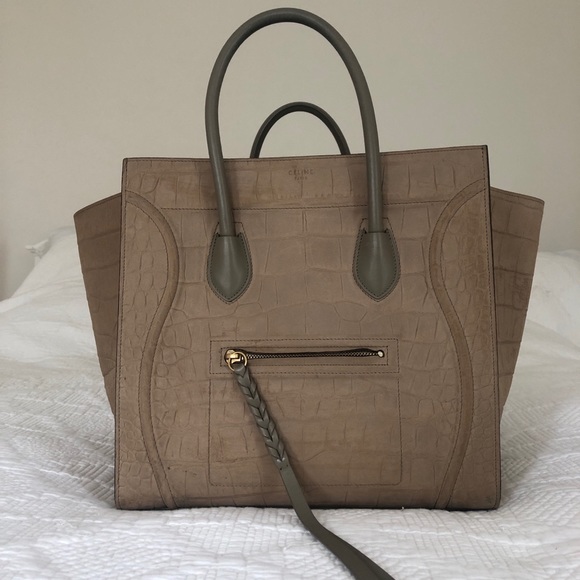 Celine Phantom Croc Embossed Luggage Handbag - Picture 2 of 10